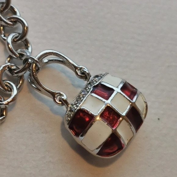 Sterling purse  charm bracelet - Picture 4 of 7